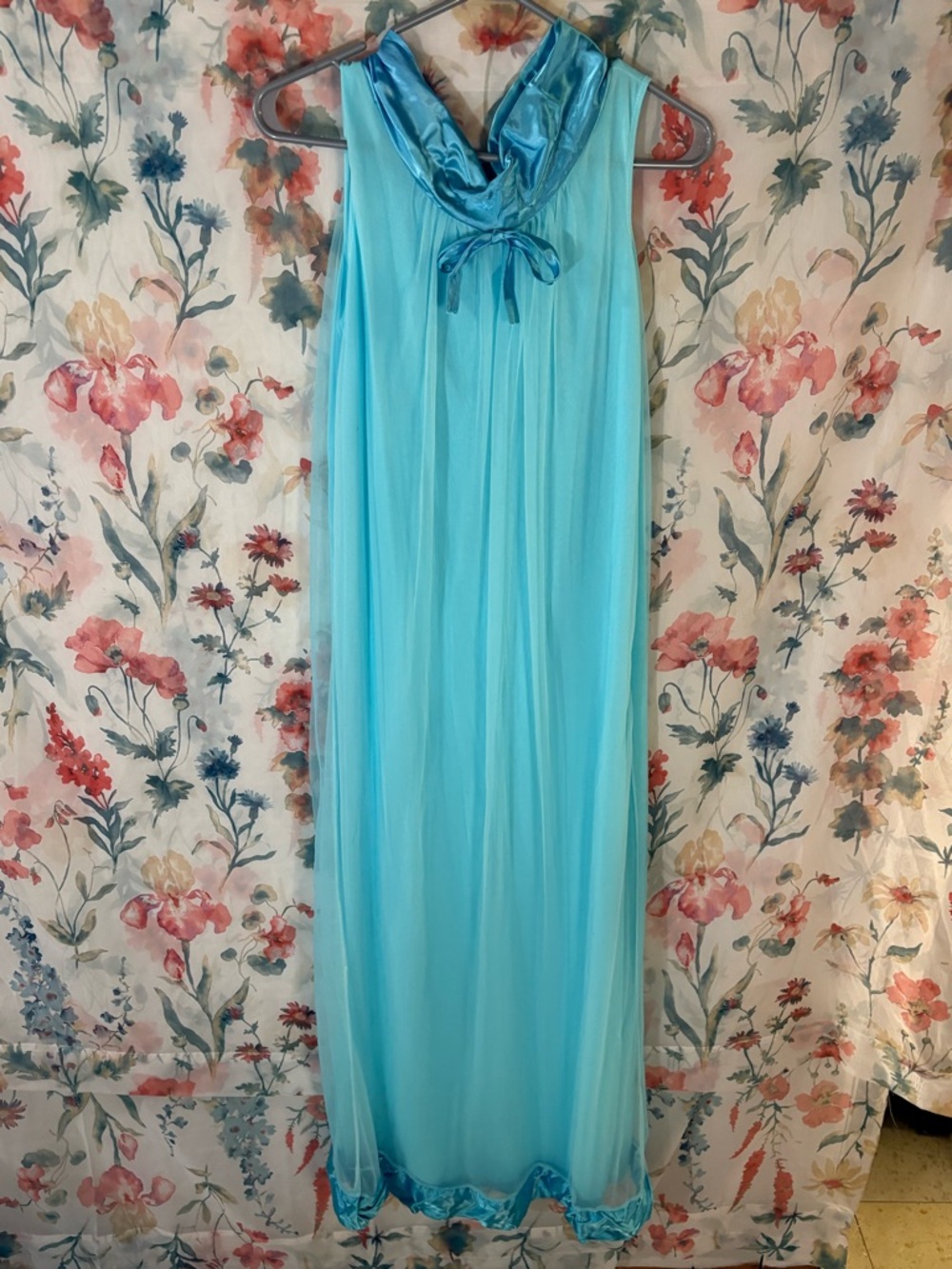 Hamilton Aqua Blue Satin Lingerie Top